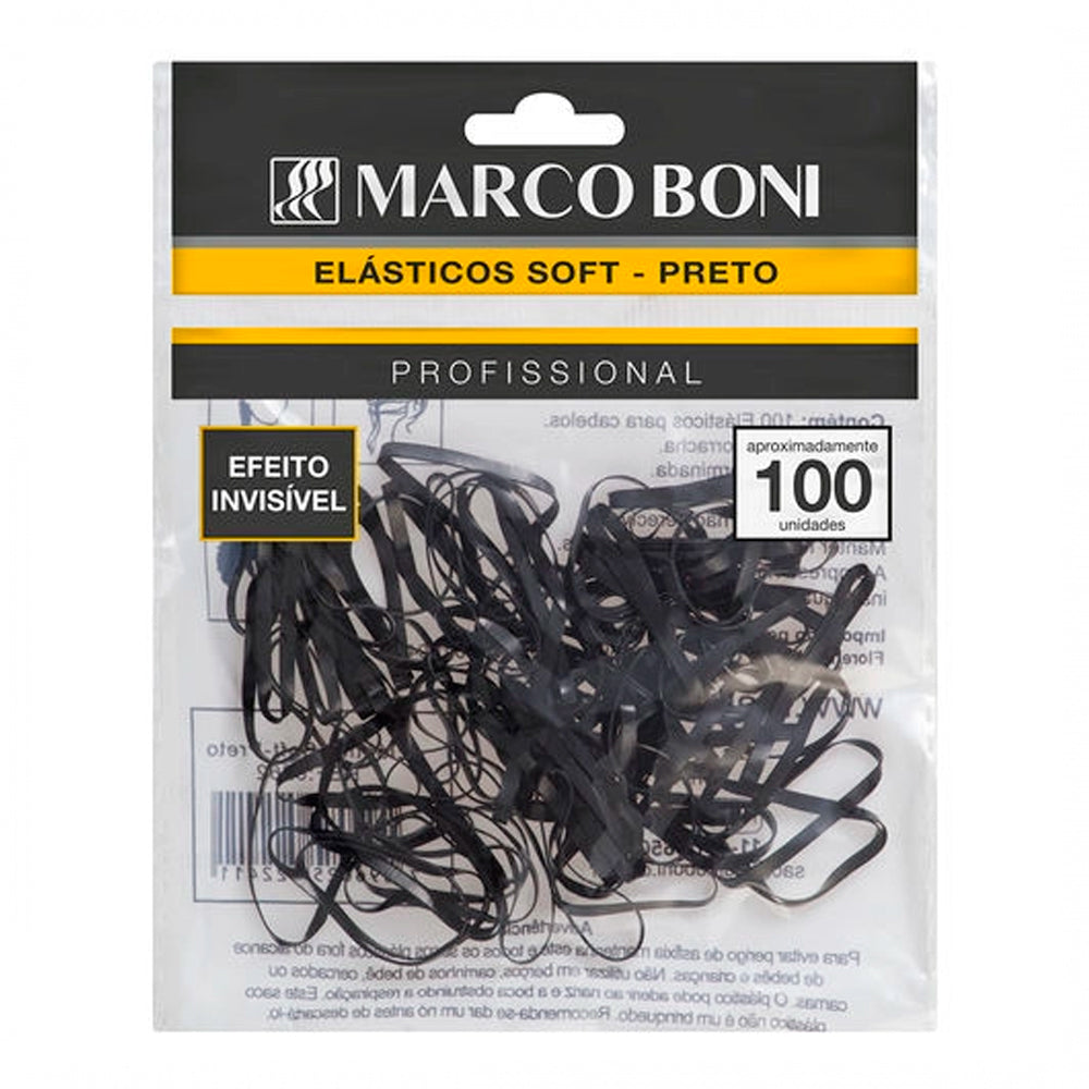 Elástico Marco Boni Soft Preto 100 Unidades Ref. 8262