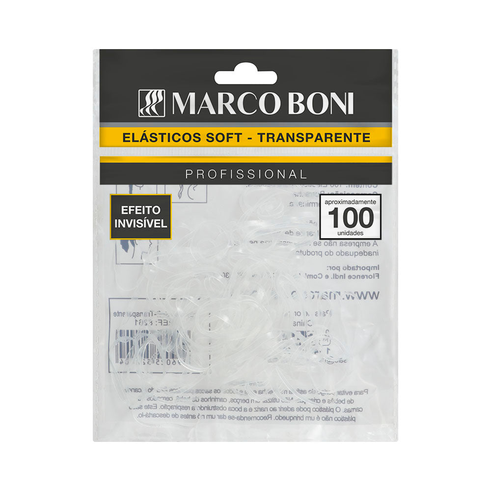 Elástico Marco Boni Soft Transparente 100 Unidades Ref. 8261