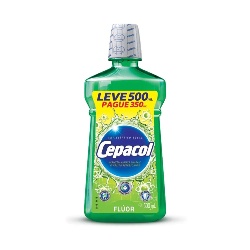Enxaguante Bucal Cepacol com Flúor Leve 500 ml Pague 350 ml