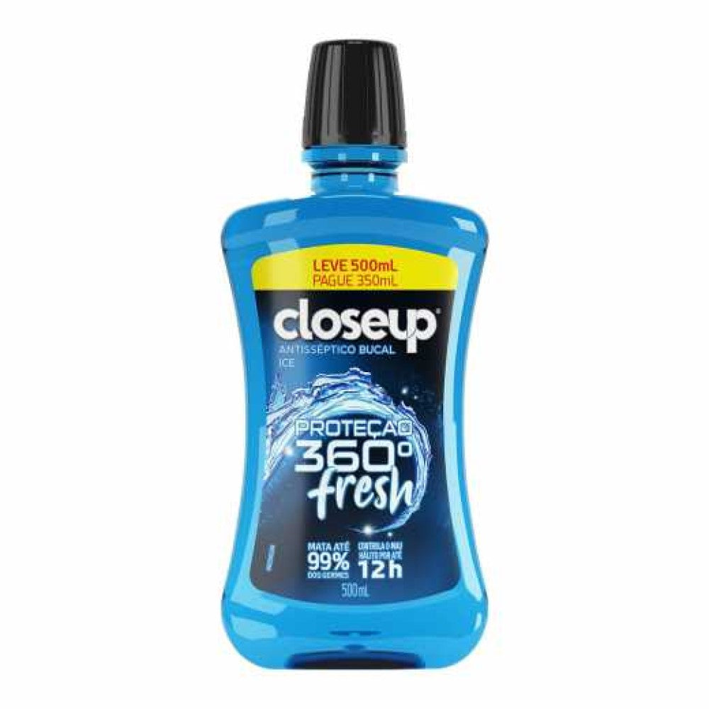 Enxaguante Bucal Close Up Ice Proteção 360° Fresh Leve 500 ml Pague 350 ml