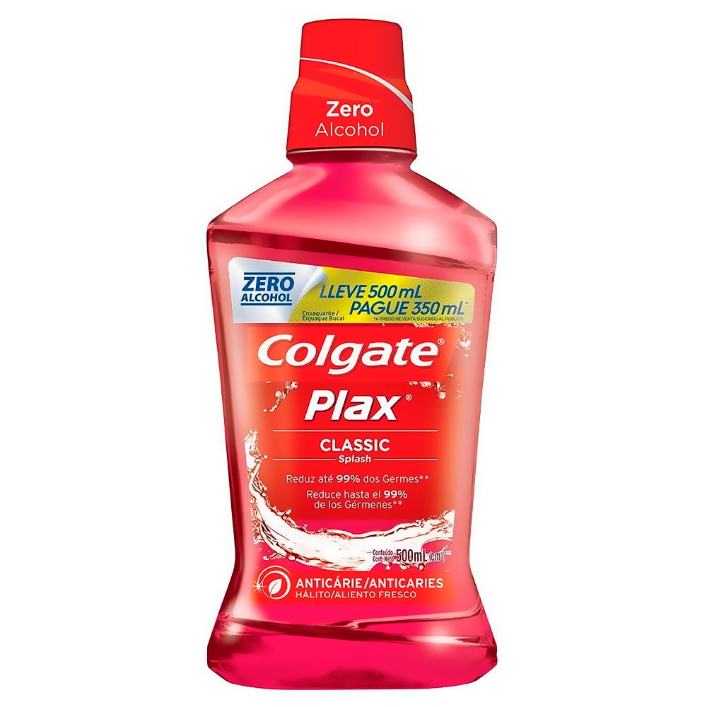 Enxaguante Bucal Colgate Plax Classic Leve 500 ml Pague 350 ml