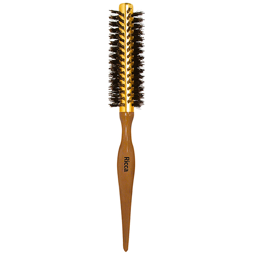 Escova de Cabelo Ricca Madeira Metal Point 14 Ref. 416