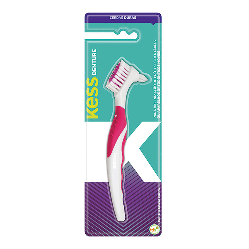 Escova Dental Kess Denture para Próteses e Aparelhos Removíveis