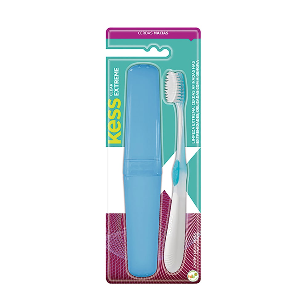 Escova Dental Kess Perfect com Porta Escova 2 Unidades