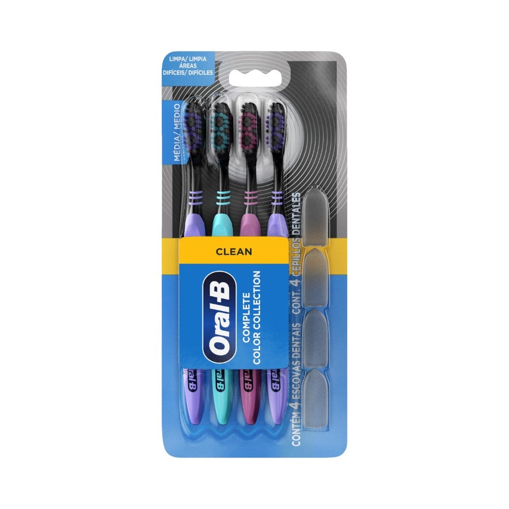 Escova Dental Oral-B Complete Color Média 4 Unidades