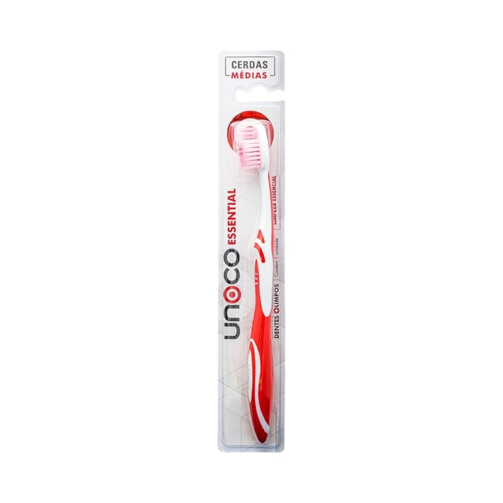Escova Dental Unoco Essential Cerdas Médias e Afuniladas