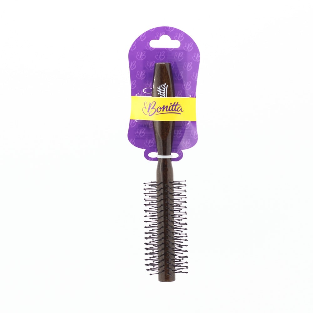 Escova para Cabelo Bonitta Cilíndrica de Madeira Ref. 624BT