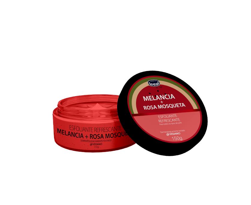 Esfoliante Ideal Corporal e Facial Refrescante Melancia e Rosa Mosqueta 150g
