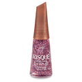 Esmalte Risqué Livre para Brilhar Glitter Rosa Cravejada no Glitter 8ml