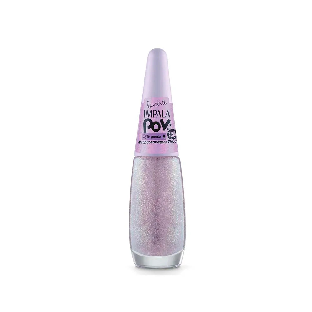 Esmalte Top Coat Glitter Impala POV Tô Pronta 7,5ml