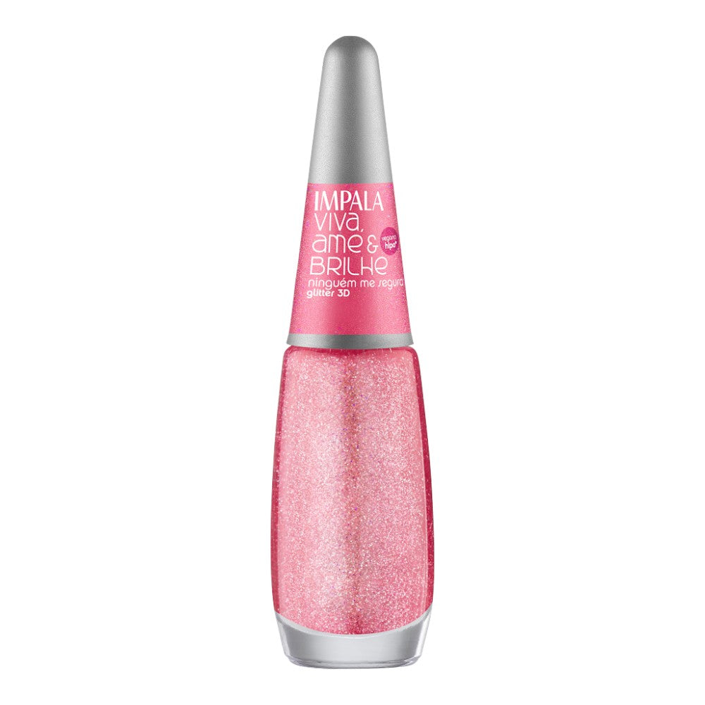 Esmalte Impala Viva, Ame e Brilhe Glitter 3D Ninguém Me Segura