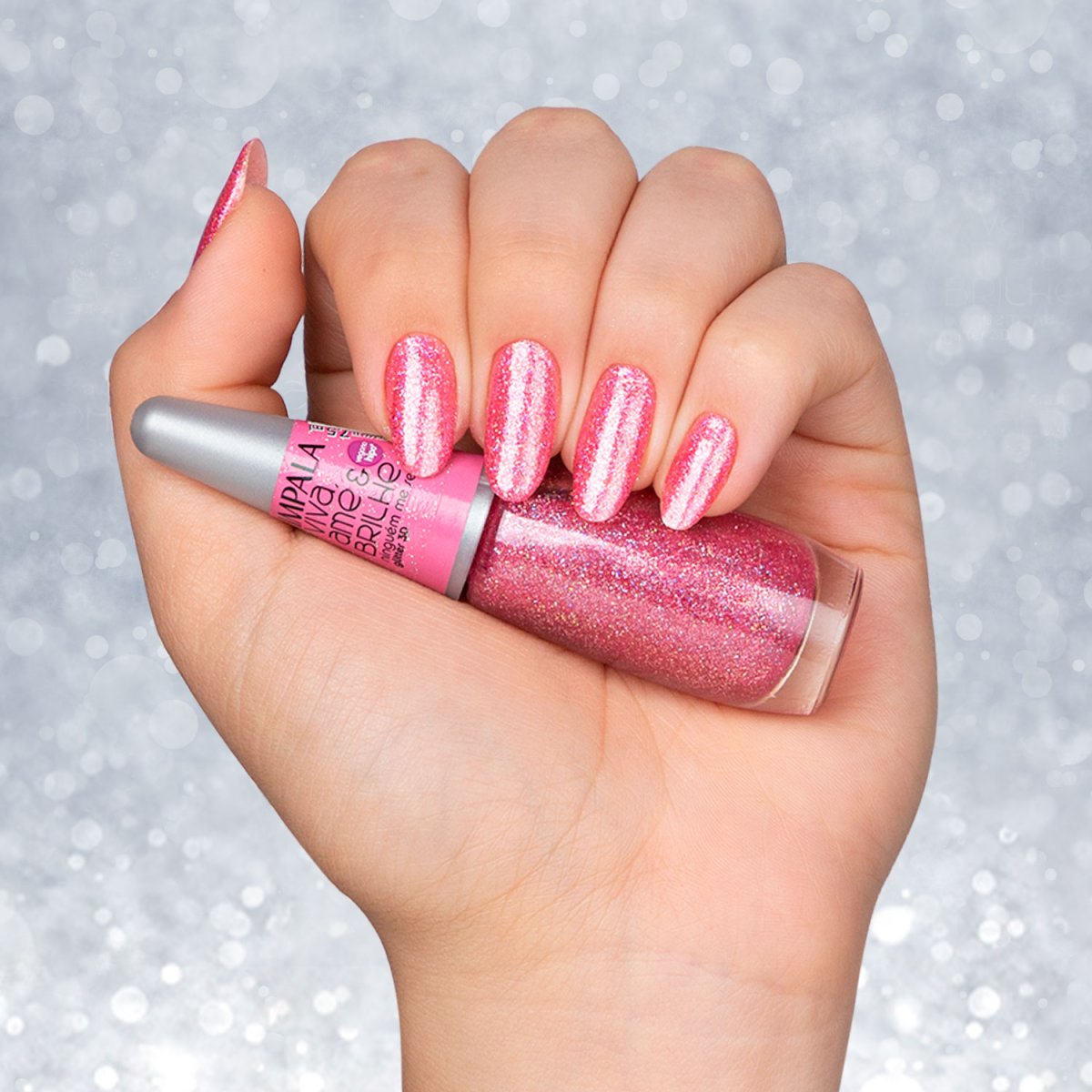 Esmalte Impala Viva, Ame e Brilhe Glitter 3D Ninguém Me Segura