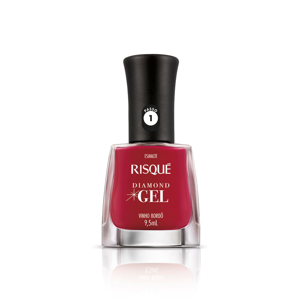 Esmalte Risqué Diamond Gel Vinho Bordô 9,5ml