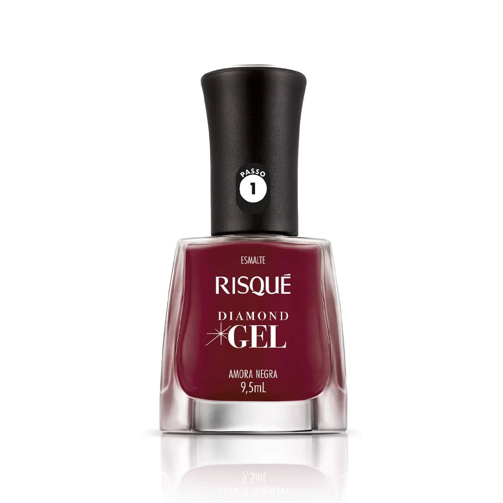 Esmalte Risqué Diamond Gel Amora Negra 9,5ml