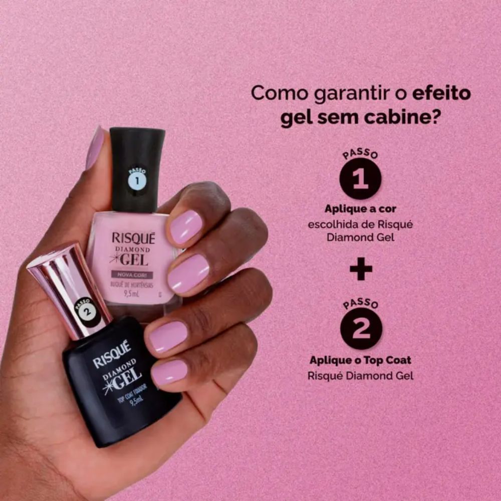 Esmalte Risqué Diamond Gel Buquê de Hortênsias 9,5ml
