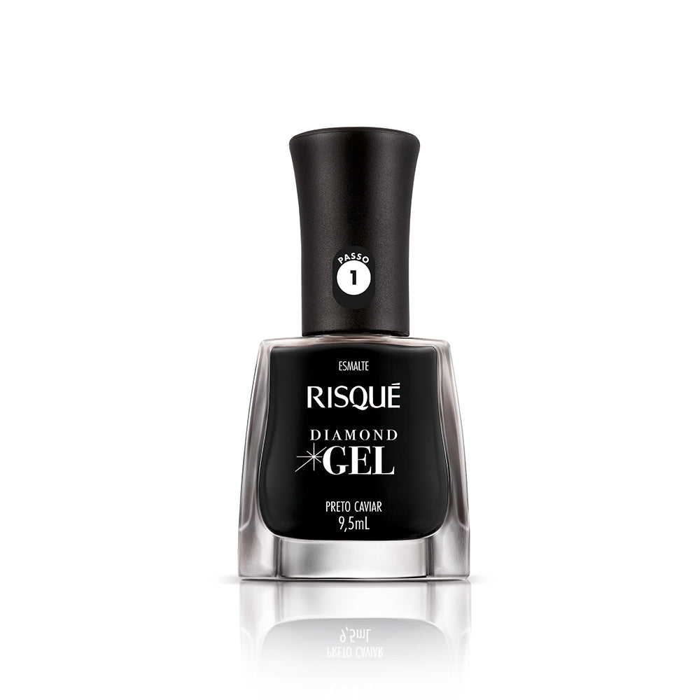 Esmalte Risqué Diamond Gel Preto Caviar 9,5ml