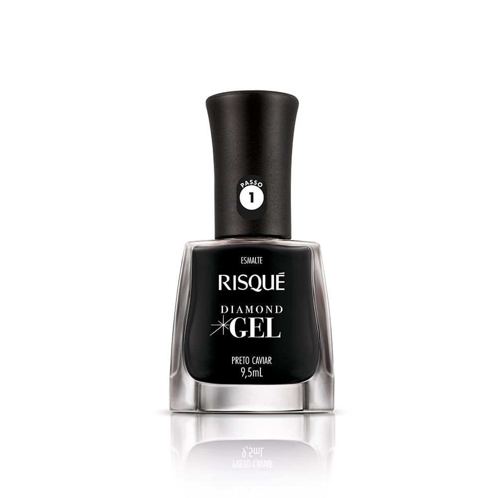 Esmalte Risqué Diamond Gel Preto Caviar 9,5ml