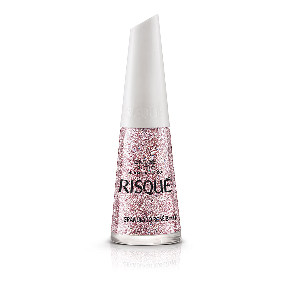 Esmalte Risqué Efeitos Glitter Granulado Rosé 8ml