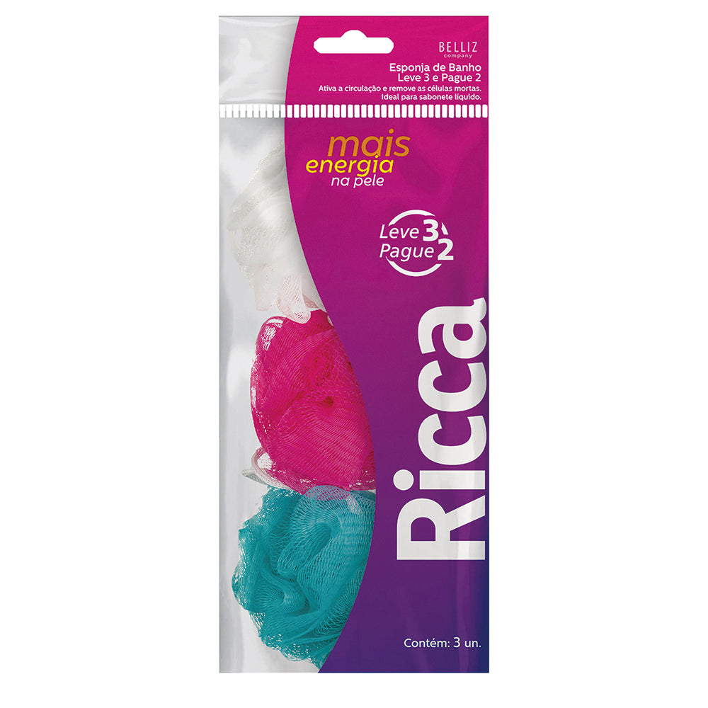 Esponja para Banho Ricca Pequena Leve 3 Pague 2 Ref. 319