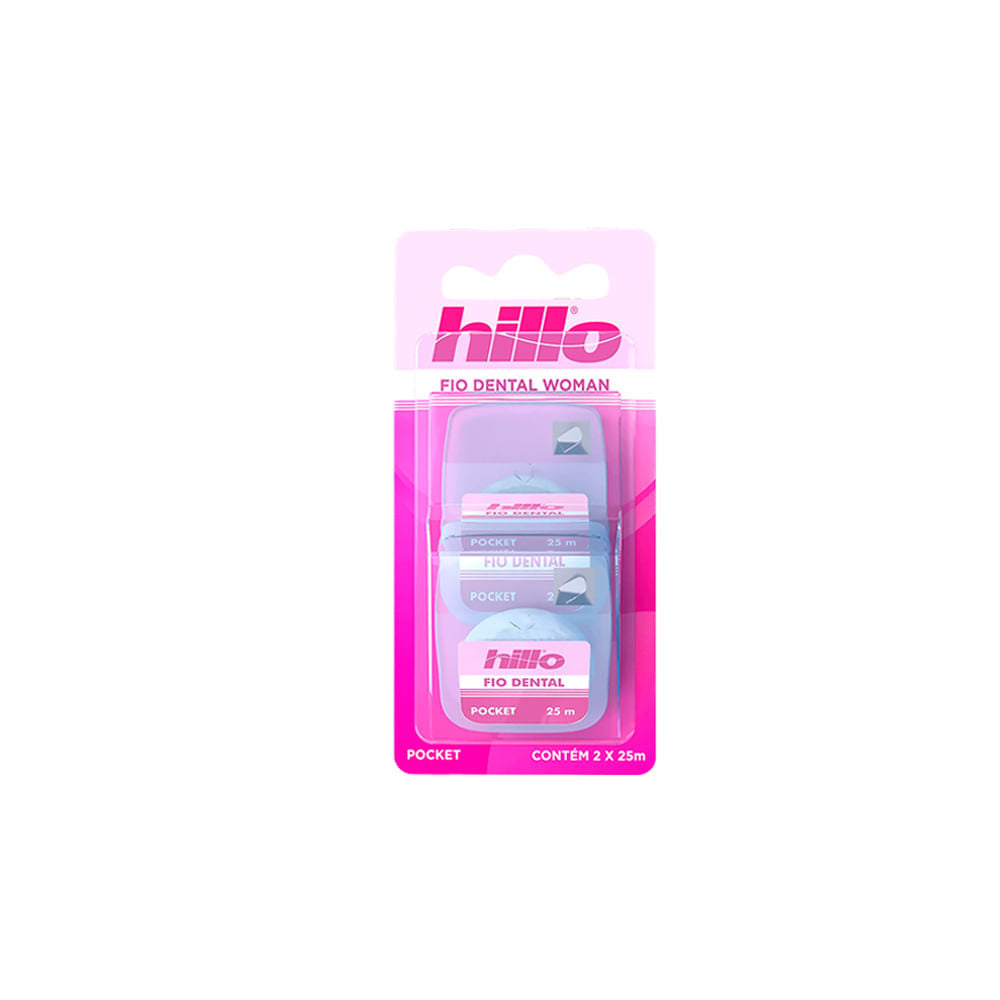 Fio Dental Hillo Pocket 25m com 2 Unidades Fino
