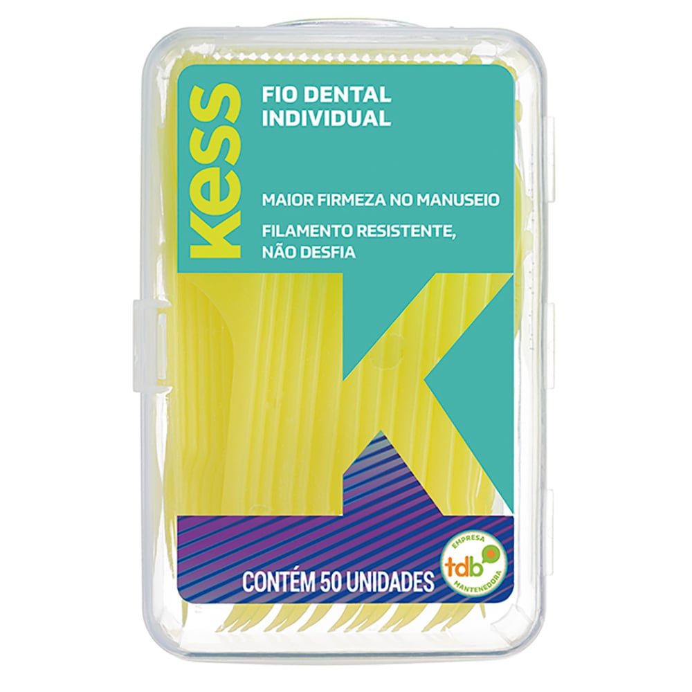 Fio Dental Kess Individual Pote com 50 Unidades
