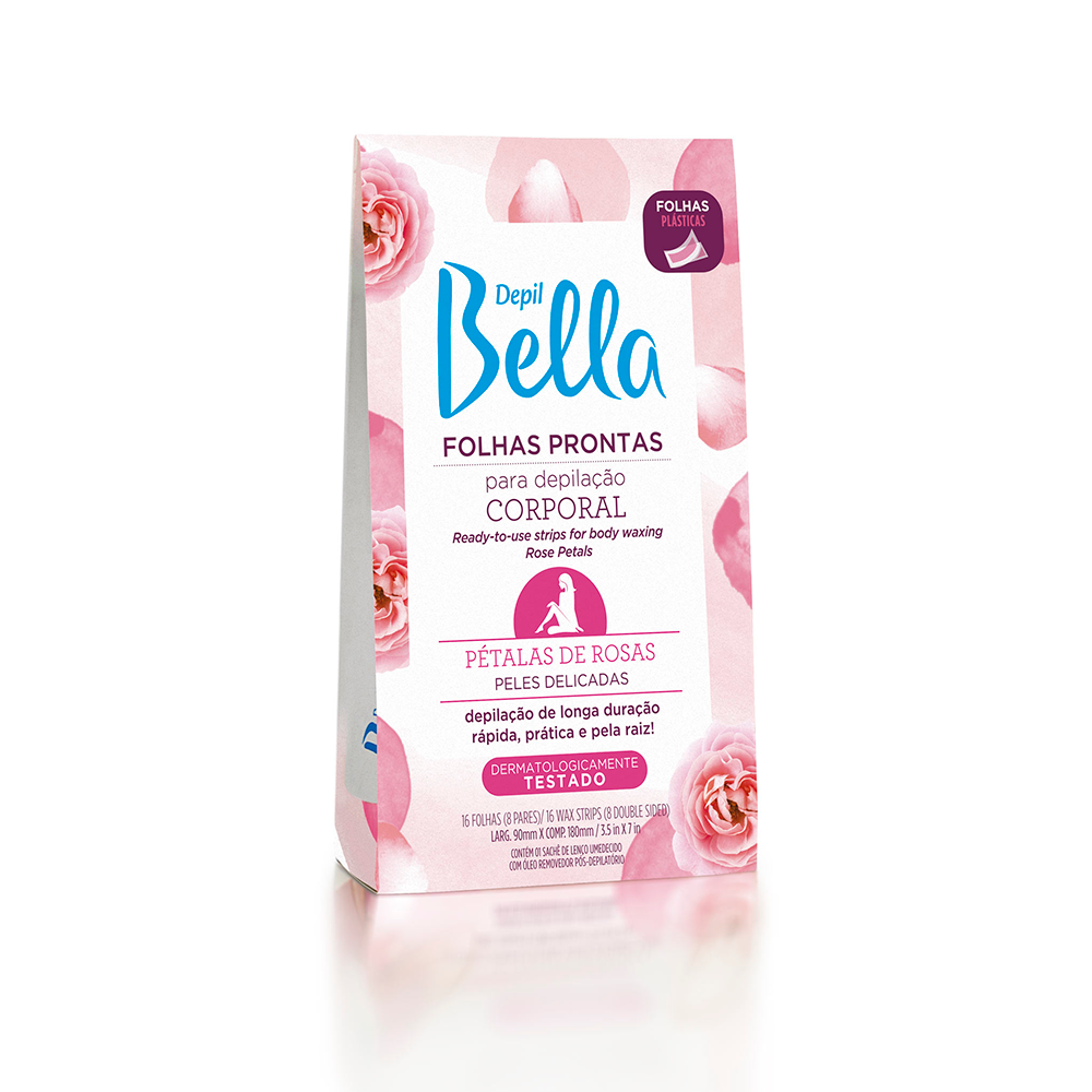 Folhas Prontas Depil Bella Corporal Pétalas de Rosas 16 Unidades