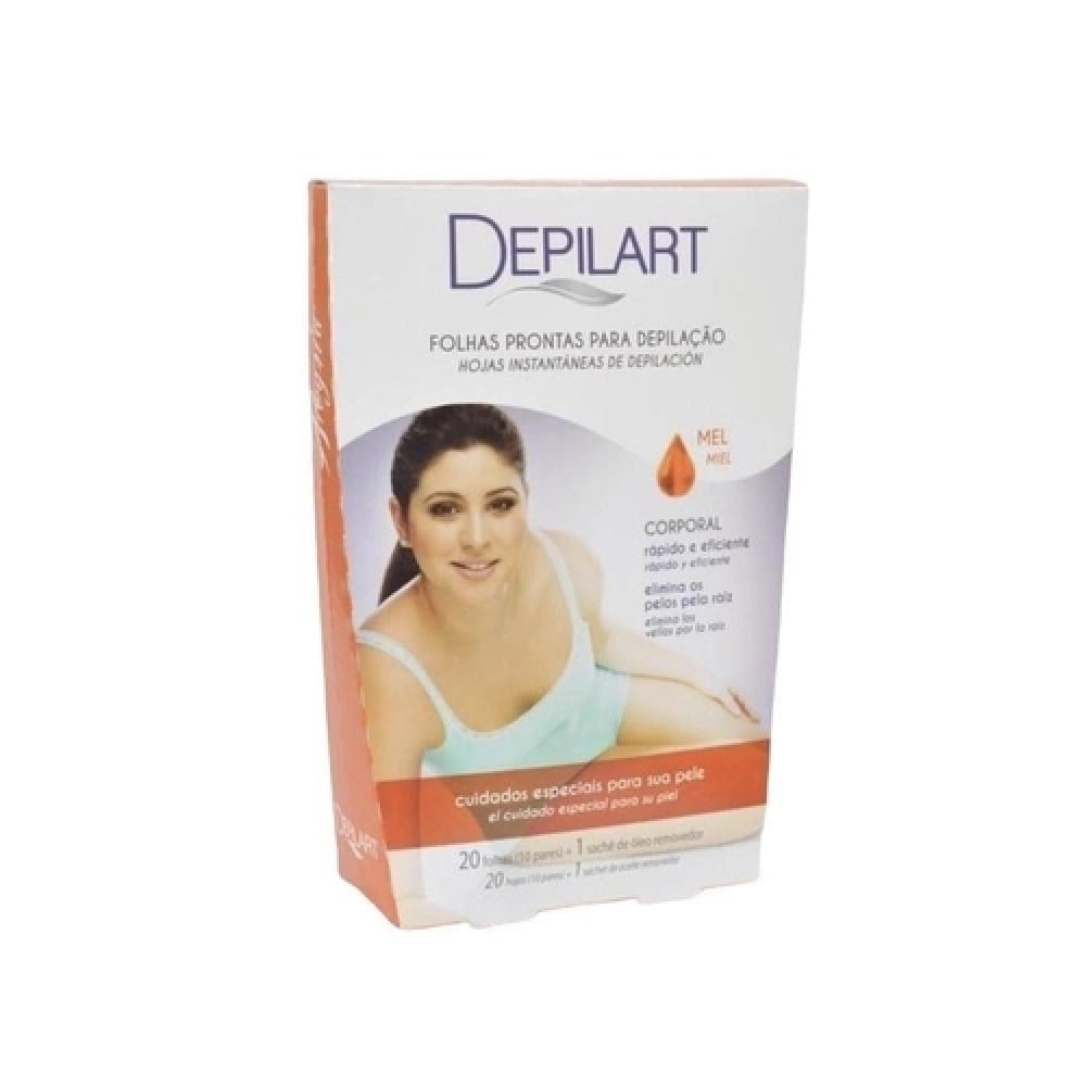 Folhas Prontas Depilart Corporal Mel 20 Unidades