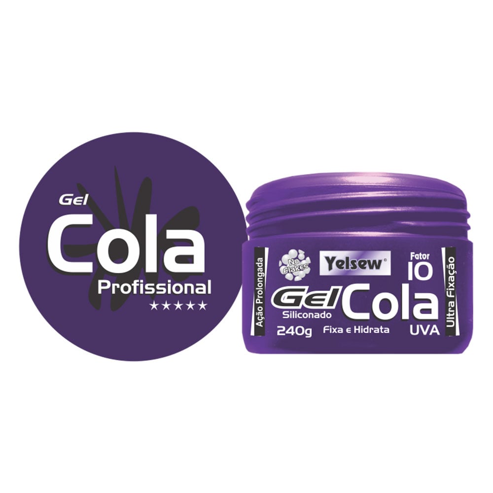 Gel Cola Yelsew Uva Ultra Fixação Siliconado 240g