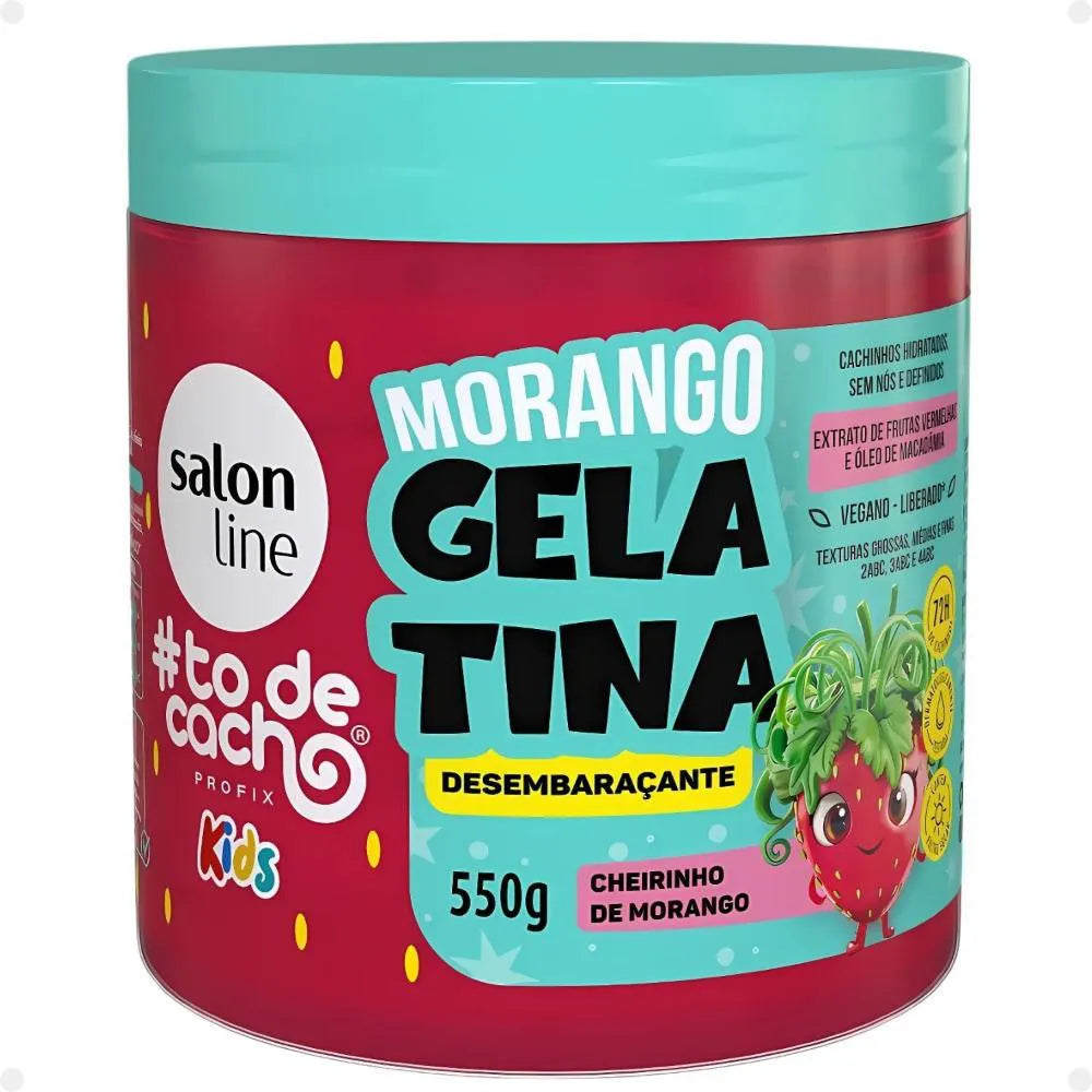 Gelatina Salon Line #ToDeCacho Kids Desembaraçante Morango 550g