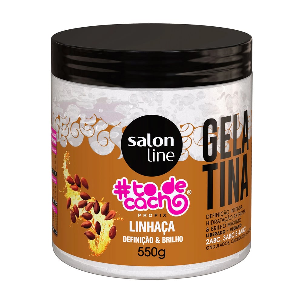 Gelatina Salon Line #ToDeCacho Definição e Brilho Linhaça 550g