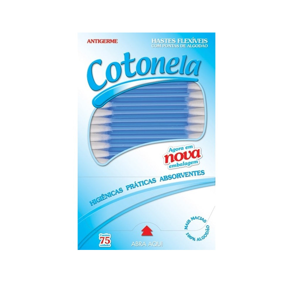 Hastes Flexíveis Cotonela Azul 75 Unidades