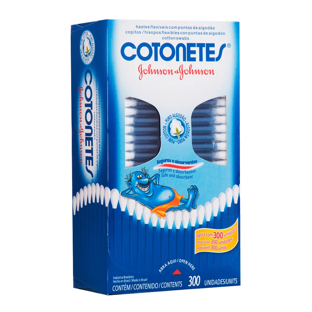 Hastes Flexíveis Johnson & Johnson Cotonetes 300 Unidades