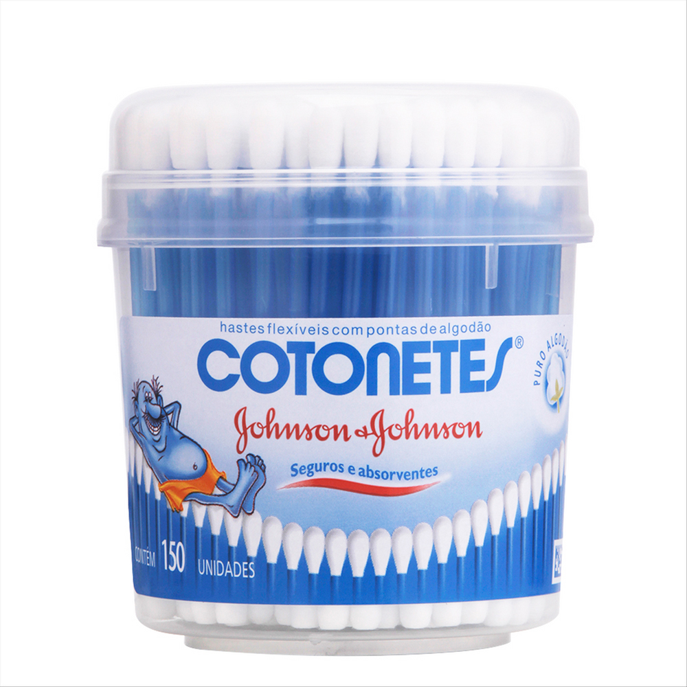 Hastes Flexíveis Johnson & Johnson Cotonetes Pote 150 Unidades
