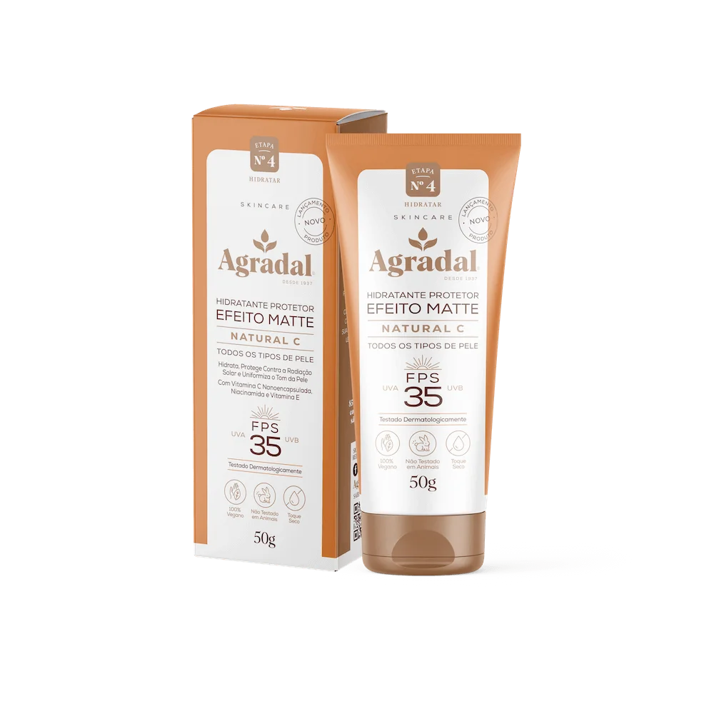 Hidratante Protetor Facial Agradal Efeito Matte FPS 35 Natural C 50g