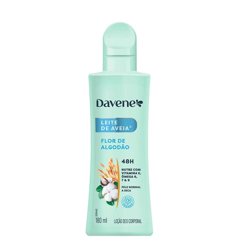 Hidratante Corporal Davene Leite de Aveia Flor de Algodão 180ml