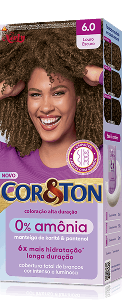 Coloração Niely Cor & Ton Sem Amônia 6.0 Louro Escuro