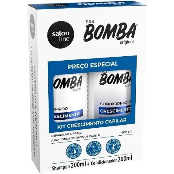 Kit Salon Line Bomba Shampoo 300ml + Condicionador 200ml Crescimento Original