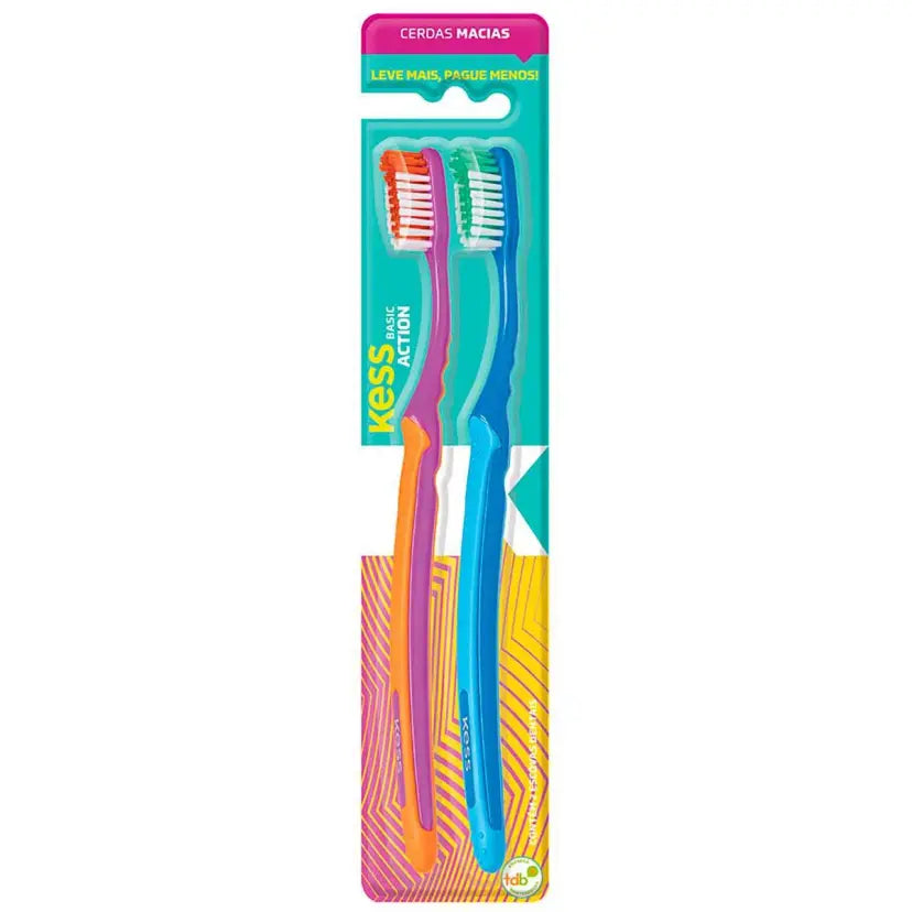 Kit Kess 2 Escovas Basic Action Macia