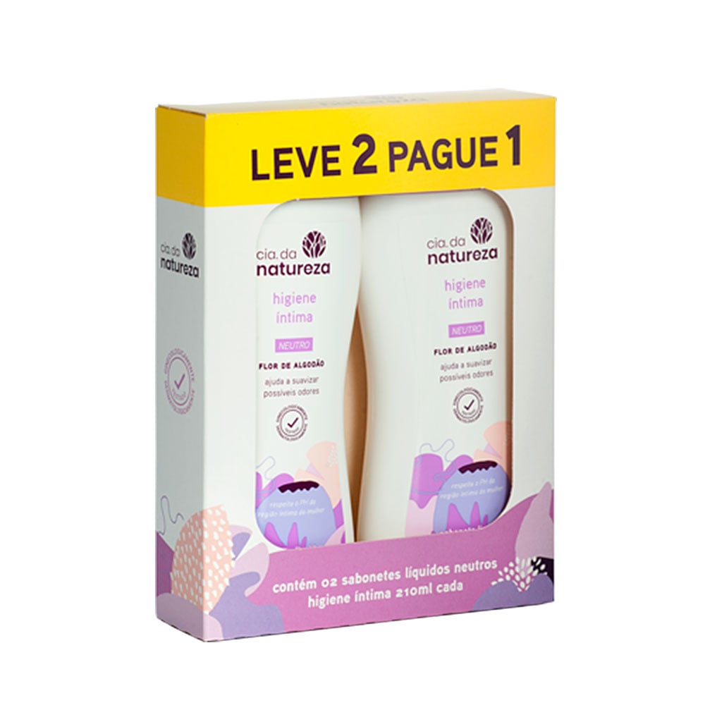 Kit Cia da Natureza Sabonete Íntimo Neutro Leve 2 Pague 1 210ml