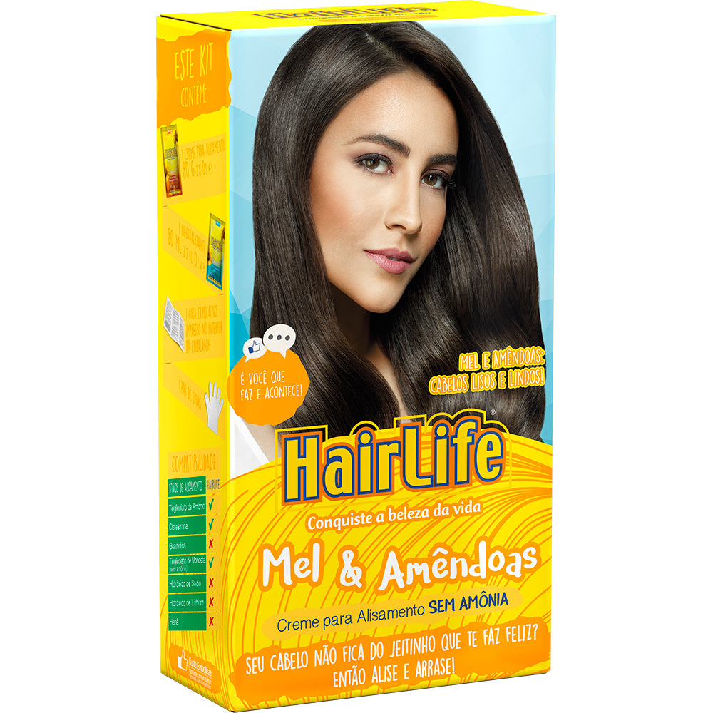 Kit Creme Alisante Embelleze HairLife Mel & Amêndoas