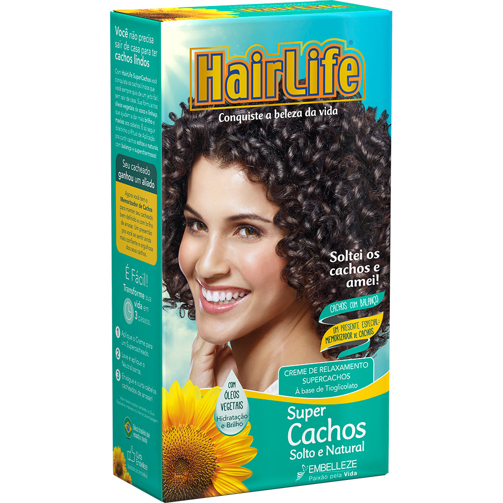 Kit Creme Relaxante Embelleze HairLife Super Cachos Solto e Natural