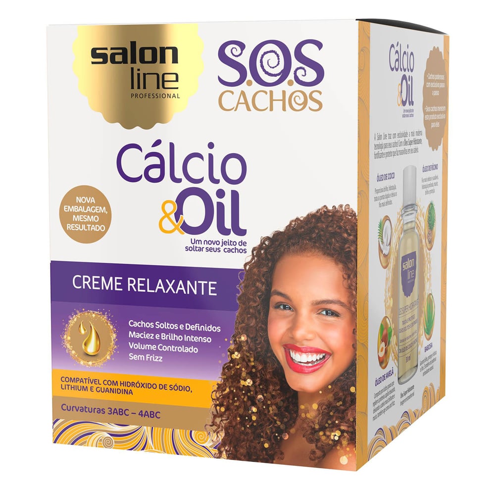 Kit Creme Relaxante Salon Line Guanidina Cálcio Oil
