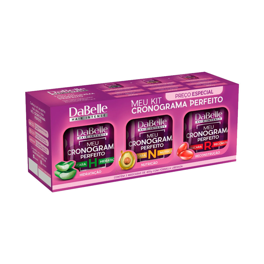 Kit DaBelle Meu Cronograma Perfeito 3 Máscaras 1200g