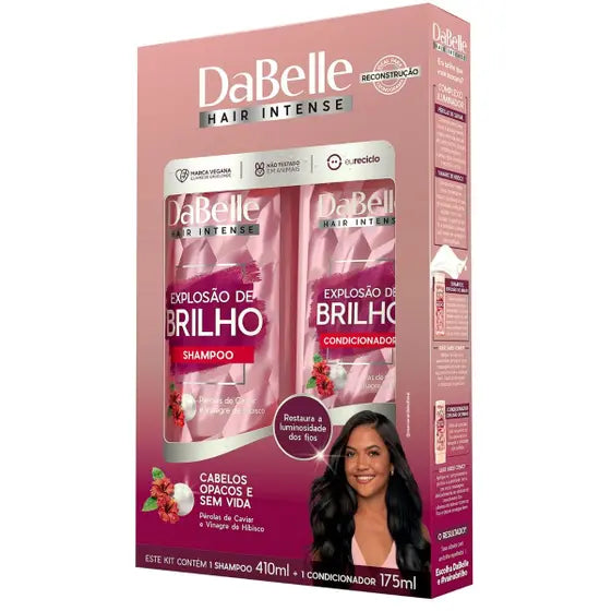 Kit DaBelle Shampoo 410ml + Condicionador 175ml Explosão de Brilho