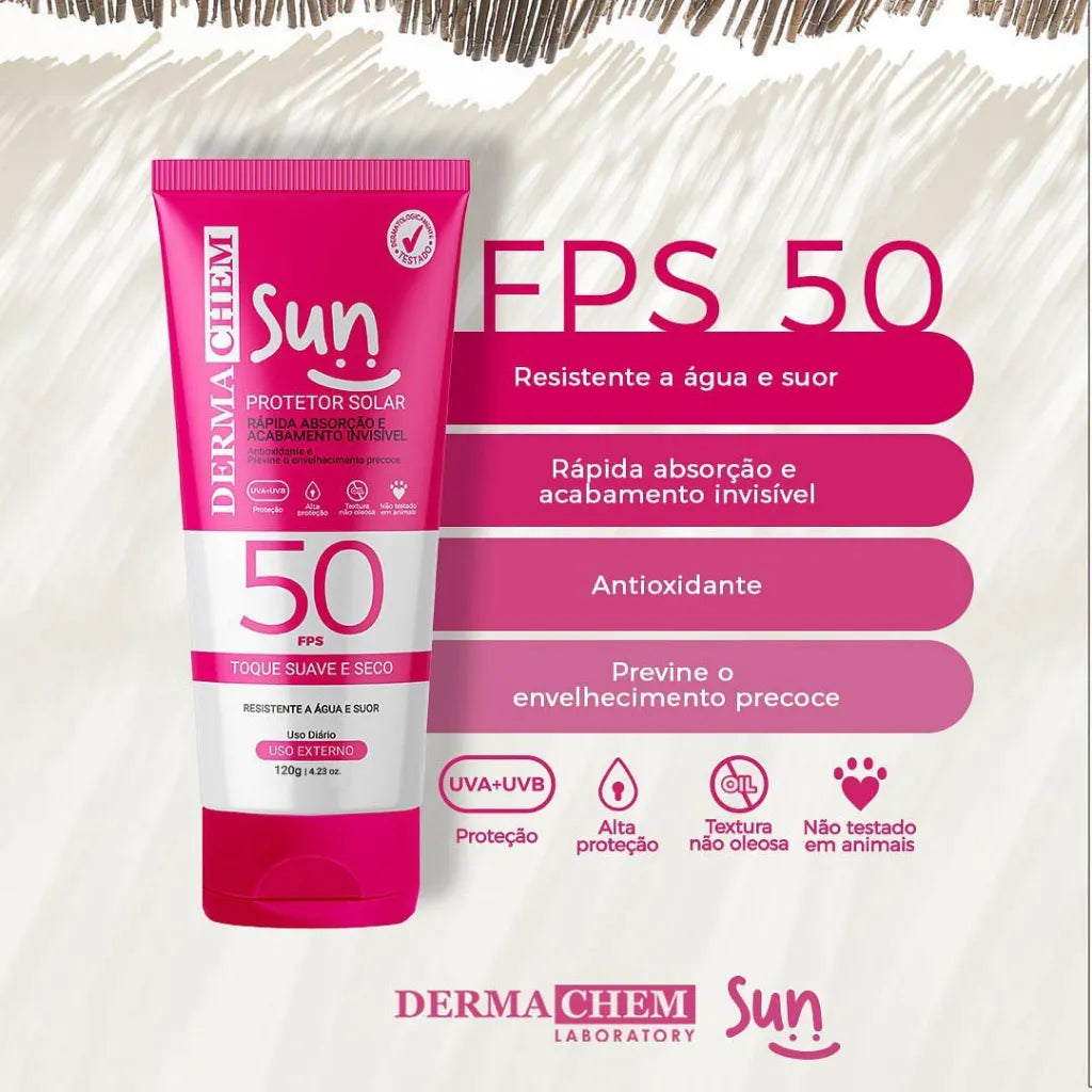 Kit Dermachem Protetor Solar FPS 50 Corporal 120g + Facial 60g