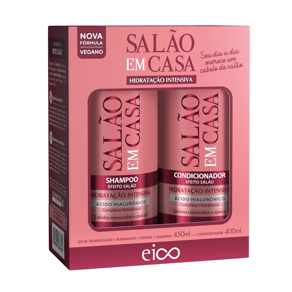 Kit Eico Shampoo 450ml + Condicionador 400ml Hidratação Intensiva