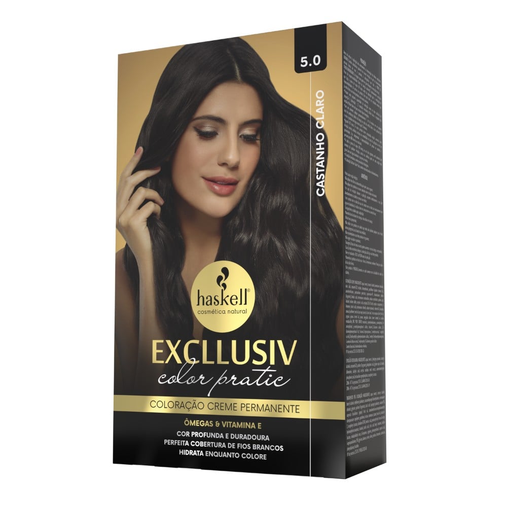 Kit Coloração Haskell Excllusiv Color Pratic Castanho Claro 5.0