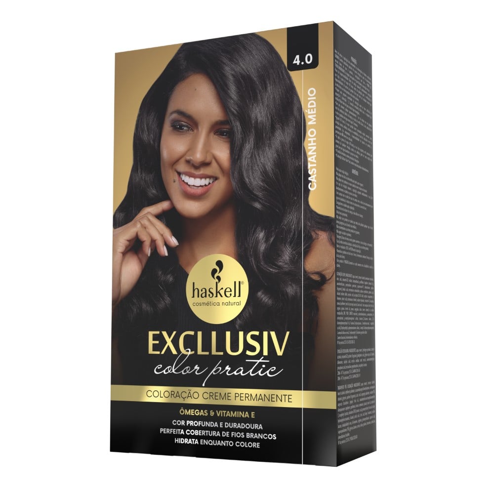 Kit Coloração Haskell Excllusiv Color Pratic Castanho Médio 4.0