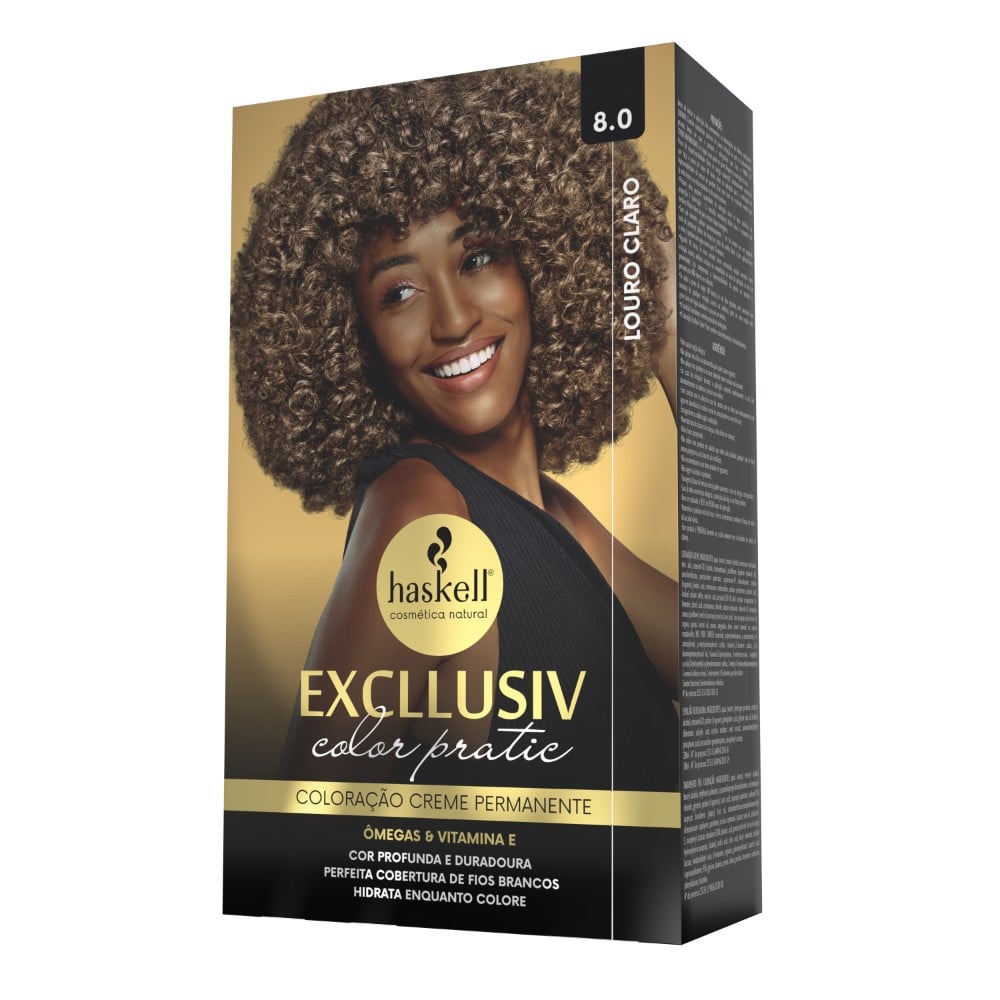 Kit Coloração Haskell Excllusiv Color Pratic Louro Claro 8.0