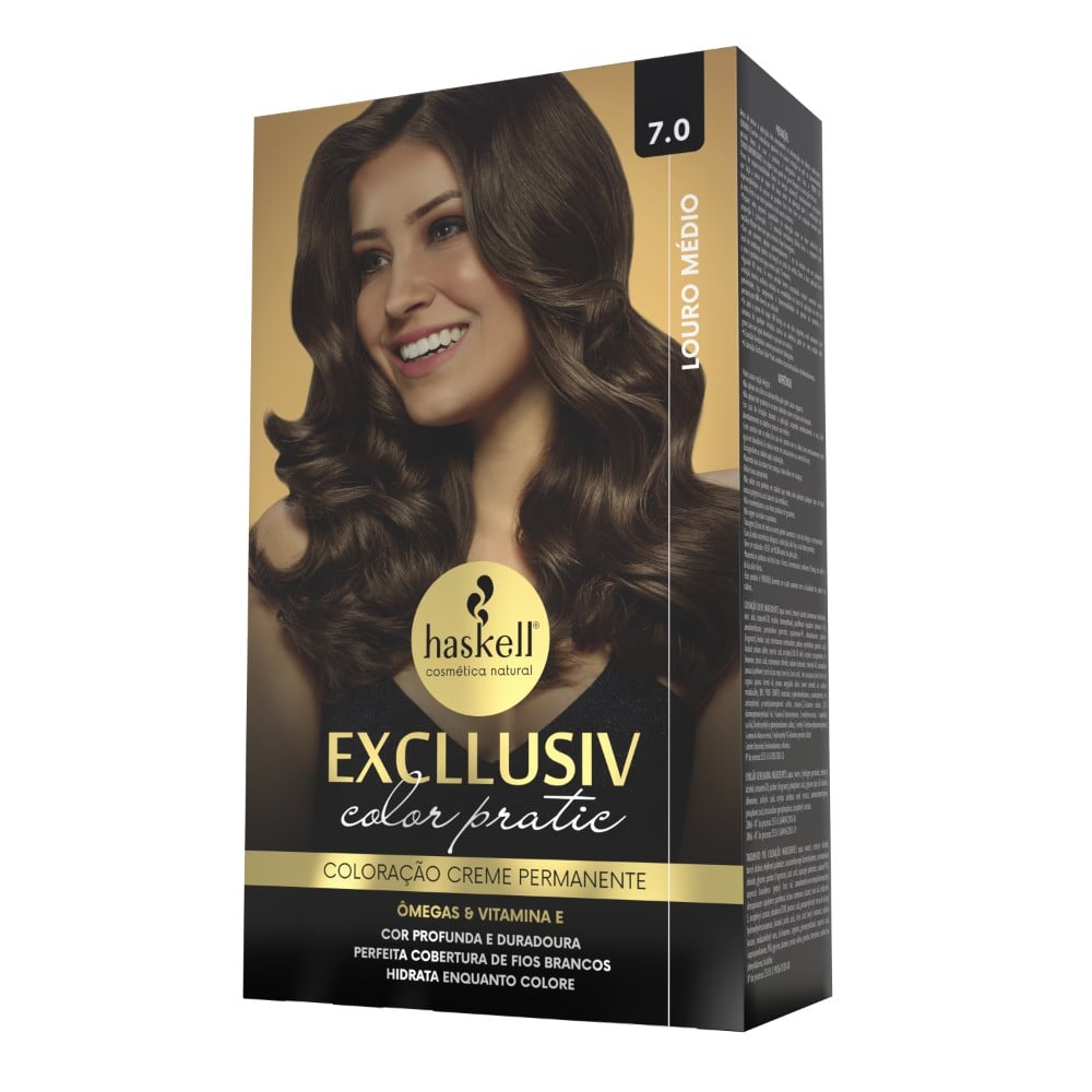 Kit Coloração Haskell Excllusiv Color Pratic Louro Médio 7.0